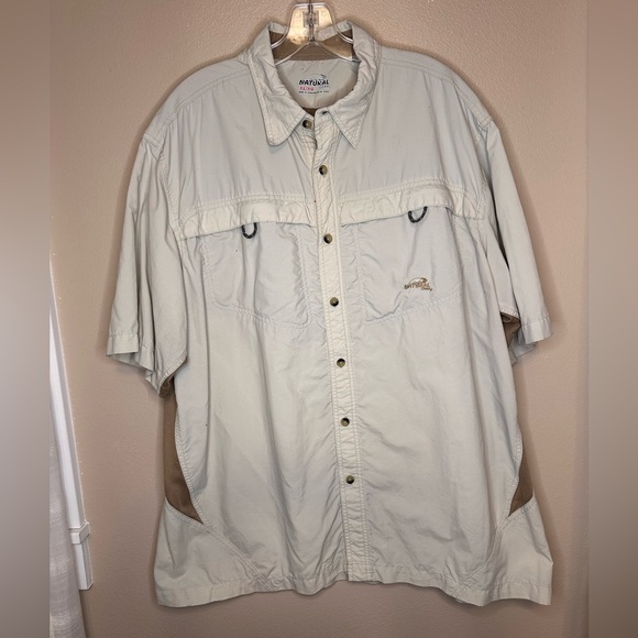 Natural Gear Men’s Button Down Performance Shirt Size XL Tan - Picture 1 of 7